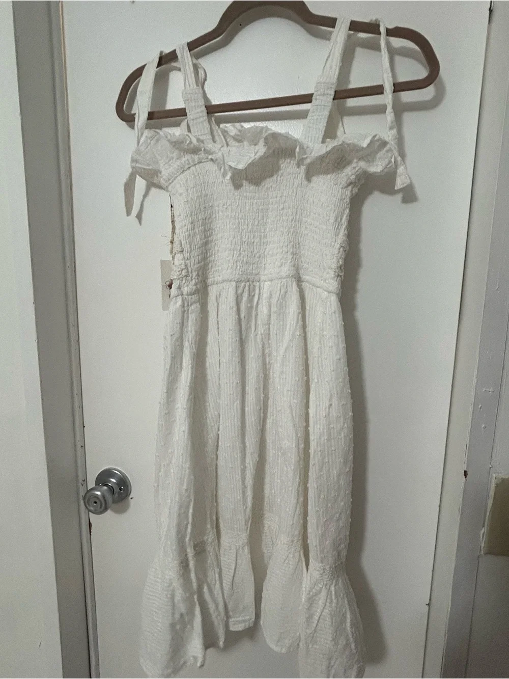 Jessica Simpson White Smocked Ruffle Sundress